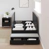 vidaXL Struttura letto con contenitore con cassetto Rovere Nero 90 cm