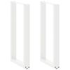 vidaXL Gambe per tavolo da bar a forma di U 2 pz bianche 50x(90-91) cm in acciaio