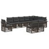 vidaXL Set Divano da Giardino 10 pz Grigio polyrattan