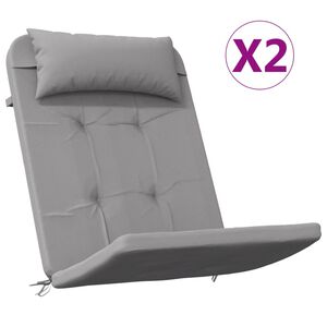 vidaXL Cuscini per Sedia Adirondack 2 pz Grigio in Tessuto Oxford