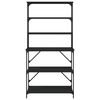 vidaXL Scaffale da Cucina 6 Ripiani Nero 90x40x180cm Legno Multistrato