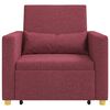 vidaXL Divano letto estraibile singolo Rosso vino 90 x 165 x 87 cm