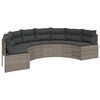 vidaXL Set Divani da Giardino Semicircolare 3 pz in Polyrattan Grigio