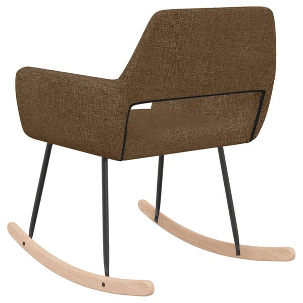 vidaXL Sedia a Dondolo Marrone in Tessuto