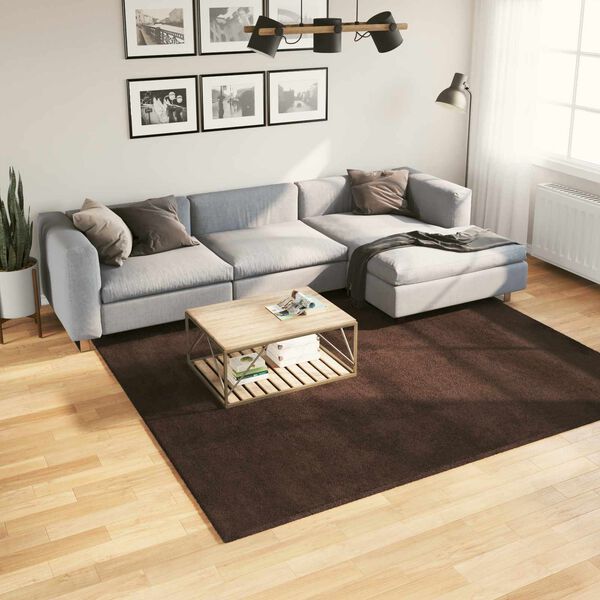 vidaXL Tappeti per area Quadrato HUARTE Marrone 240 x 240 cm