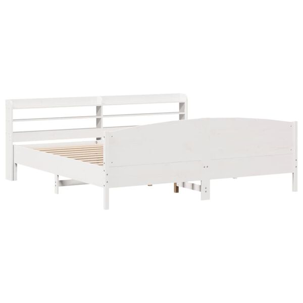 vidaXL Letto senza Materasso Bianco 180x200 cm Legno Massello di Pino