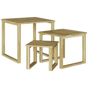 vidaXL tavolo 3 pcs Naturale Legno di pino impregnato