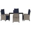 vidaXL Set da Pranzo per Giardino con cuscino 5 pcs Grigio polyrattan