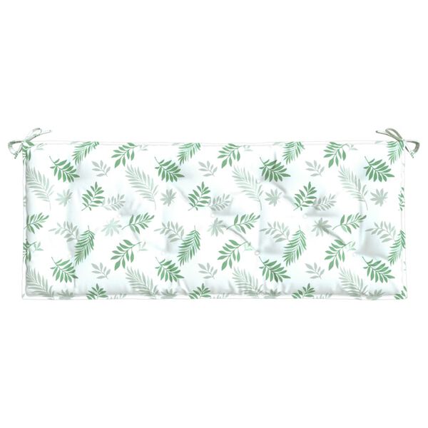 vidaXL Cuscino Panca Giardino con Motivo a Foglie 120x50x7 cm Tessuto