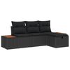 vidaXL Set Divano da Giardino 4 pz Nero polyrattan