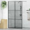 vidaXL Parete Doccia Walk-in Nero 115 x 195 cm vetro temperato