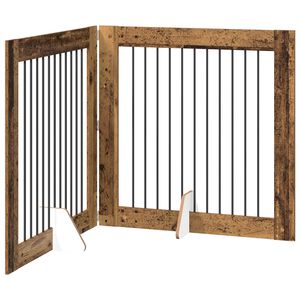 vidaXL Cancello per cani pieghevole con supporti 2 pz Legno antico