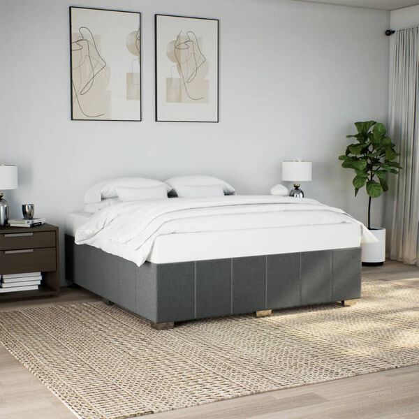 vidaXL Giroletto senza Materasso Grigio Scuro 180x200 cm Tessuto