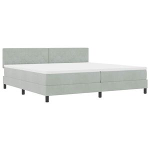 vidaXL Letto a Sorgente LED Grigio chiaro 200 x 200 cm Velluto