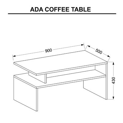 Homemania Tavolino da Salotto Ada 90x50x43 cm Bianco e Antracite