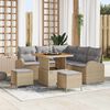 vidaXL Set Divano da Giardino con cuscino 8 pcs Beige e Grigio Chiaro