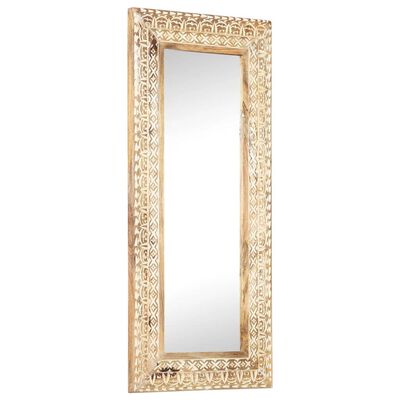 vidaXL Specchio Intagliato a Mano 110x50x2,6 cm in Massello di Mango