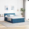 vidaXL Struttura Letto Pouf con Materasso Blu 140x200cm in Velluto