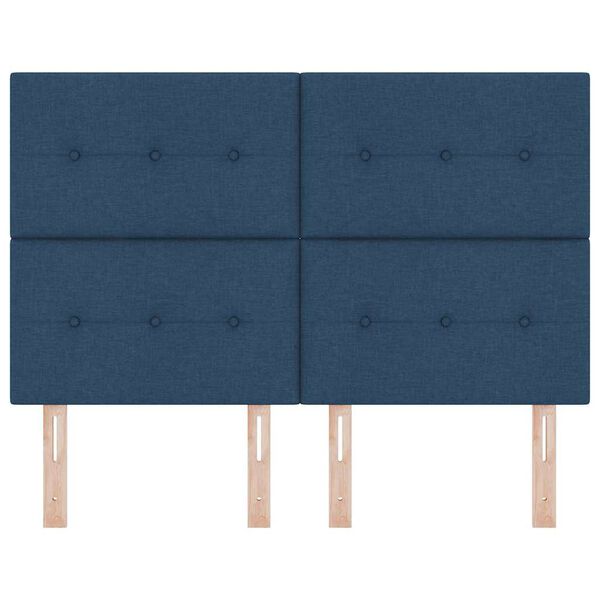 vidaXL Testiera con testiera Blu 144 cm Pelle Sintetica