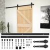 vidaXL Porta scorrevole Naturale e Nero 90 x 210 cm
