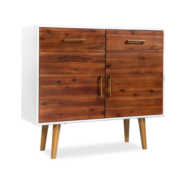 vidaXL Credenza in Legno Massello di Acacia 90x33,5x83 cm