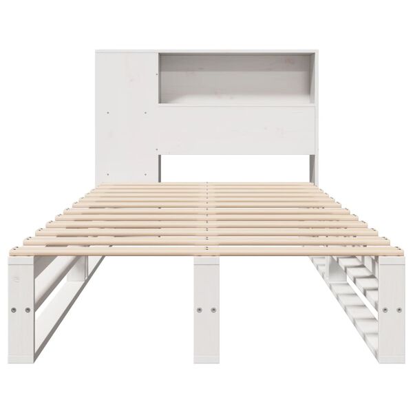 vidaXL Letto Libreria senza Materasso Bianco 90x190 cm Legno Massello