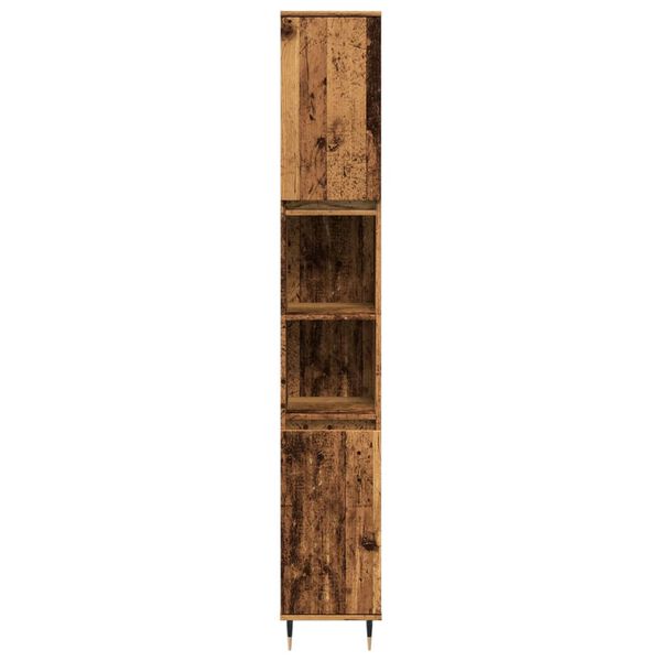 vidaXL Armadietto Bagno Legno Antico 30x30x190 cm in Legno Multistrato