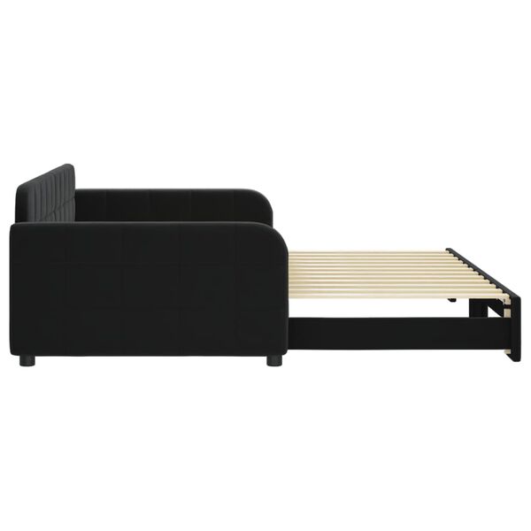 vidaXL Divano Letto con Letto Estraibile Nero 100x200 cm in Velluto