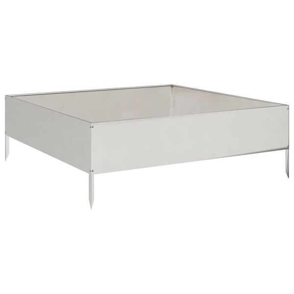 vidaXL Fioriera Rialzata da Giardino 100x100x33,5 cm in Acciaio Inox