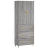 vidaXL Credenza Grigio Sonoma 69,5x34x180 cm in Legno Multistrato