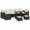 vidaXL Set Divano da Giardino 10 pz Nero polyrattan