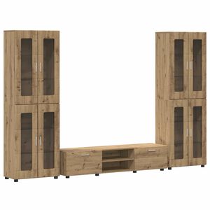 vidaXL Set mobile TV FLORIN 3 pcs Rovere artigianale Legno multistrato