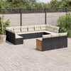 vidaXL Set Divani da Giardino 13pz con Cuscini Nero in Polyrattan
