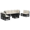 vidaXL Set Divano da Giardino 9 pz Nero polyrattan