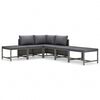 vidaXL Set Divani da Giardino 6 pz con Cuscini in Polyrattan Grigio