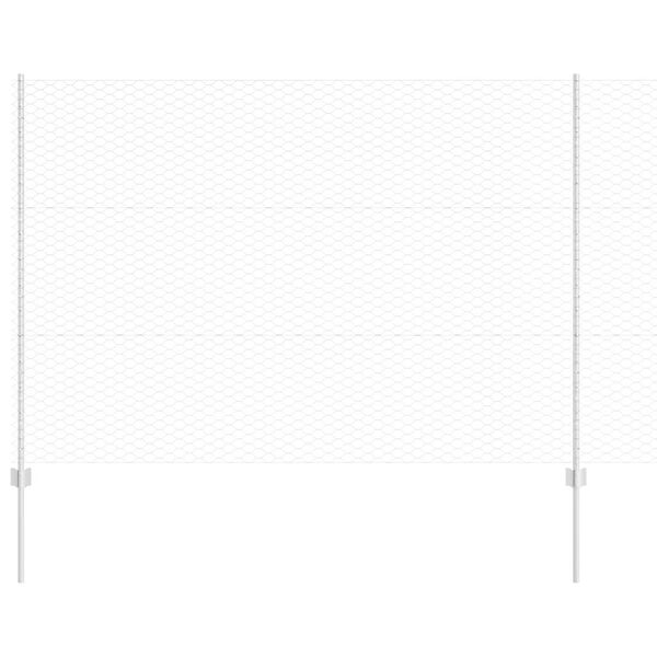 vidaXL Recinzione con Posto Argento 1,5 x 25 m Acciaio