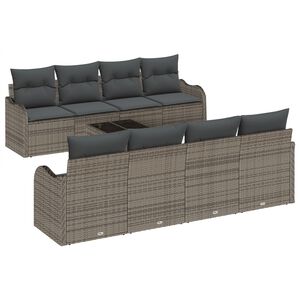 vidaXL Set Divano da Giardino Grigio 55 x 55 x 37 cm polyrattan