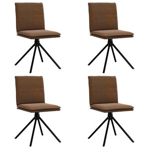 vidaXL Sedie da Pranzo 4 pz Marroni in Similpelle Scamosciata