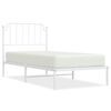 vidaXL Giroletto con Testiera Metallo Bianco 90x200 cm