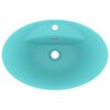 vidaXL Lavabo con Troppopieno Ovale Turchese Opaco 58,5x39 cm Ceramica