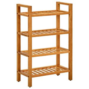 vidaXL Scarpiera con 4 Ripiani 50x27x80 cm in Legno Massello di Rovere