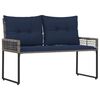 vidaXL Panchina da esterno Grigio e Blu Navy 118 x 55 x 82 cm