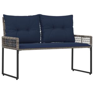 vidaXL Panchina da esterno Grigio e Blu Navy 118 x 55 x 82 cm