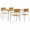 vidaXL Set da pranzo per esterni 5 pz 150 x 90 x 75 cm