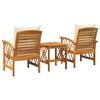 vidaXL Set Divano da Giardino 3 pcs Marrone legno massello di acacia