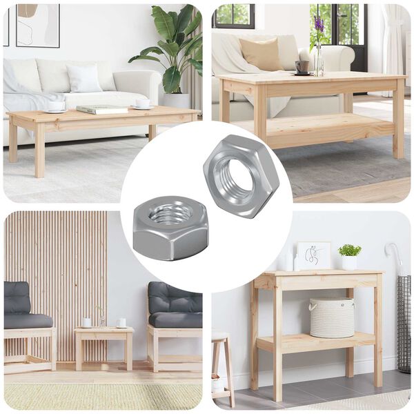 vidaXL Dadi esagonali 2 pcs Argento m8 Ferro