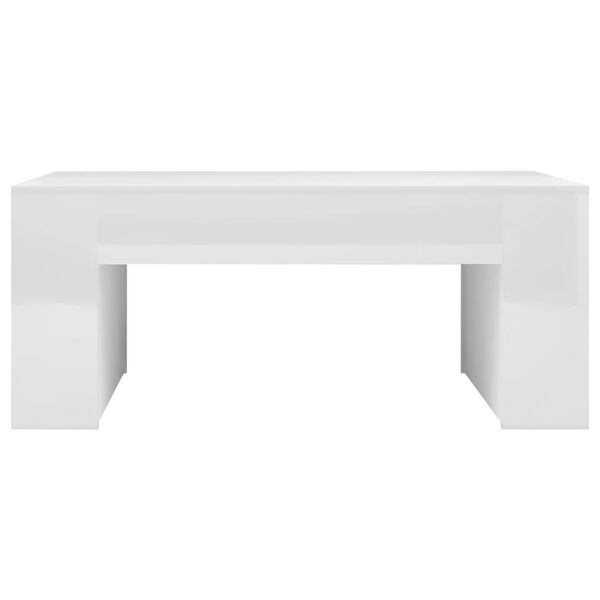 vidaXL Tavolino da Salotto Bianco Lucido 100x60x42cm Legno Multistrato