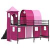 vidaXL Struttura del letto loft per bambini Nero e rosa 99,5 x 190 cm