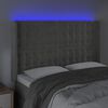 vidaXL Testiera a LED Grigio Chiaro 147x16x118/128 cm in Velluto