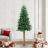 vidaXL Albero di Natale Sottile con Legno Vero e Pigne Verde 210cm PVC